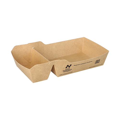 [97062] 6 x 80 Snacktrays, Pappe "NOTPLA" 3,5 cm x 8,5 cm x 16,5 cm braun