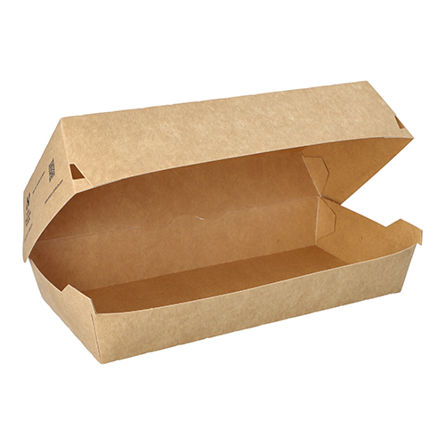[97064] 2 x 65 Baguetteboxen, Pappe "NOTPLA" 7,5 cm x 10,7 cm x 22 cm braun