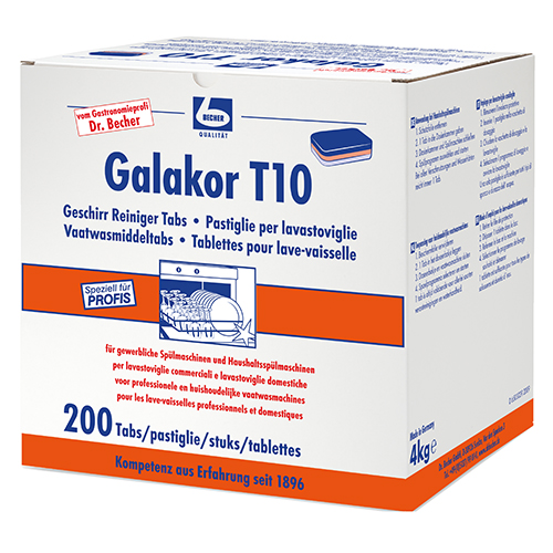 [98326] 200 "Dr. Becher" Galakor T10 Geschirr Reiniger Tabs 4 KG
