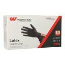 10 x 100 "WORK-INN/PS" Handschuhe, Latex puderfrei "Black Grip" schwarz Größe: S