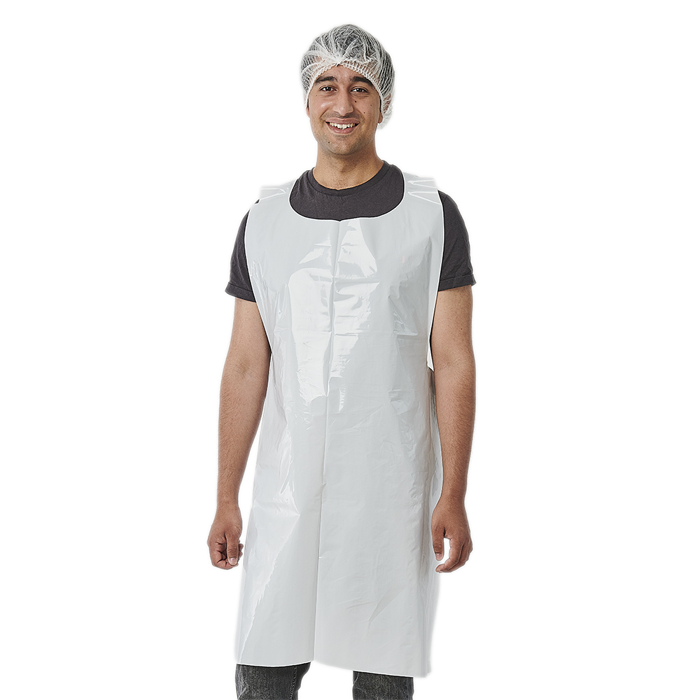 [98485] 10 x 50 "WORK-INN/-PS" Latz-Schürzen, LDPE 130 cm x 75 cm weiss