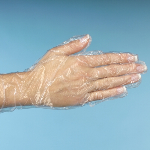 10 x 500 "WORK-INN/-PS" Handschuhe, PE transparent für Damen, M