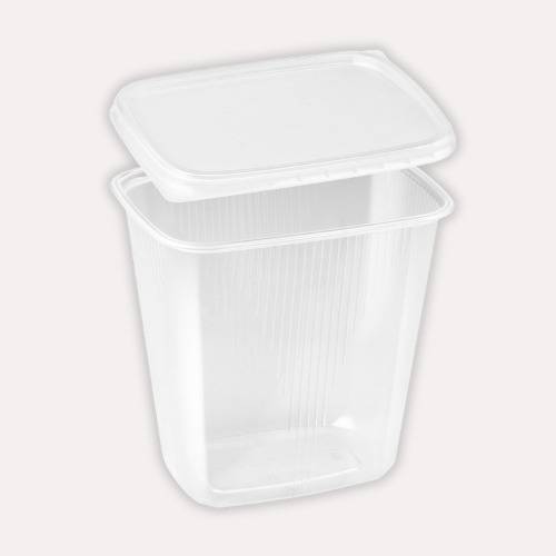 Feinkostbecher eckig, 500 ml – Kombipack inkl. Deckel