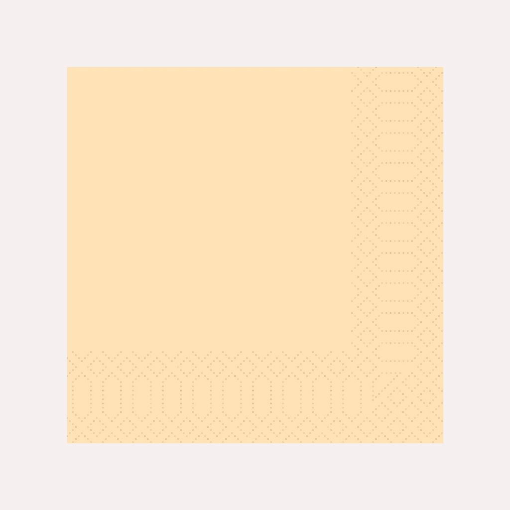 Zelltuchserviette 33x33 cm, 3-lagig, champagner, 1/4 Falz