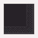 Cocktailserviette 24x24 cm, 3-lagig, schwarz
