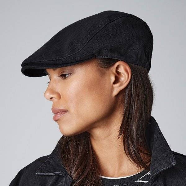[49-BEE-32669] Vintage Flat Cap ''B626'', schwarz