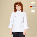 Buran-Fiona, weiße Damen-Kochjacke