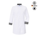 Damen-Kurzkittel Fabiola, weiß, mit Besatz