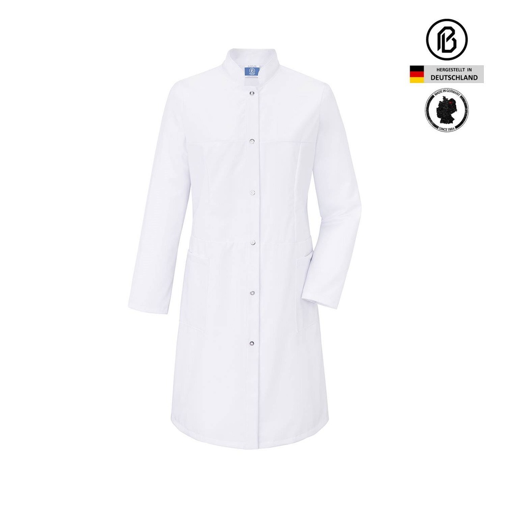 Damen-Langkittel Enja, weiß, Stehkragen