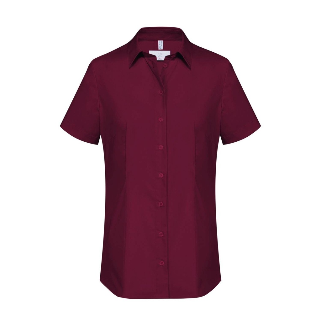 [29-6516-1120-053] Basic-Bluse, bordeaux weinrot