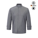 TRECK-ZERO, farbige Kochjacke, schwarz Denim-Optik