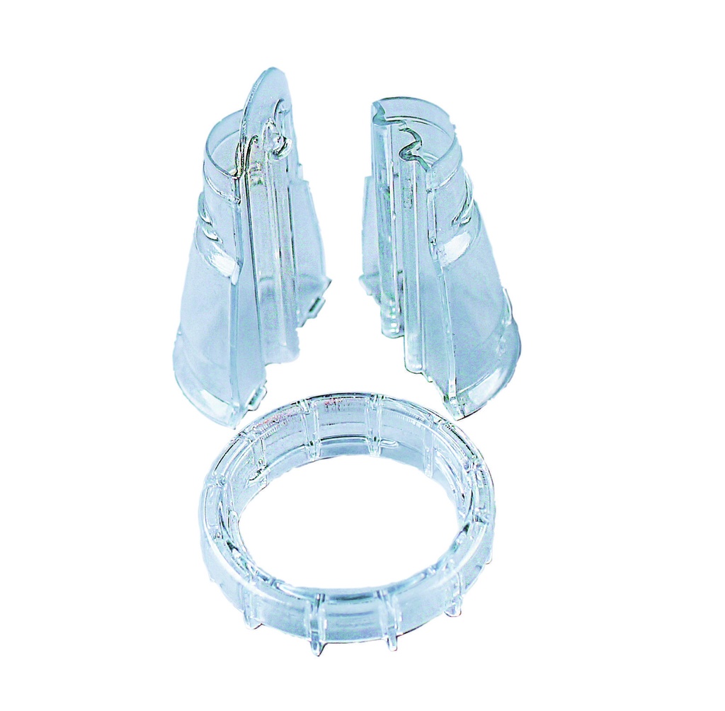 [196660] Tüllen-Adapter-Doppelt aus Polycarbonat, Ø 48 mm, 3-teilig