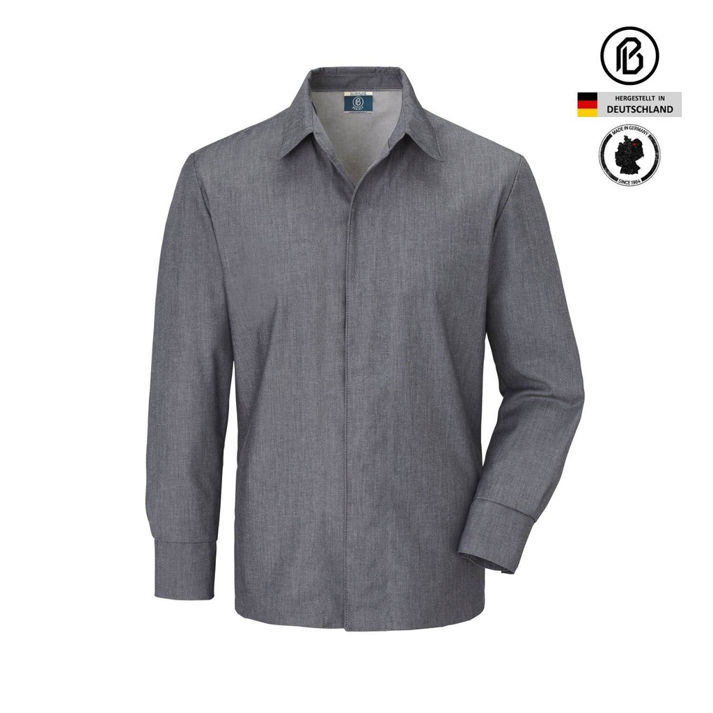 Kochhemd Treck-PIERRE, Denim-Schwarz