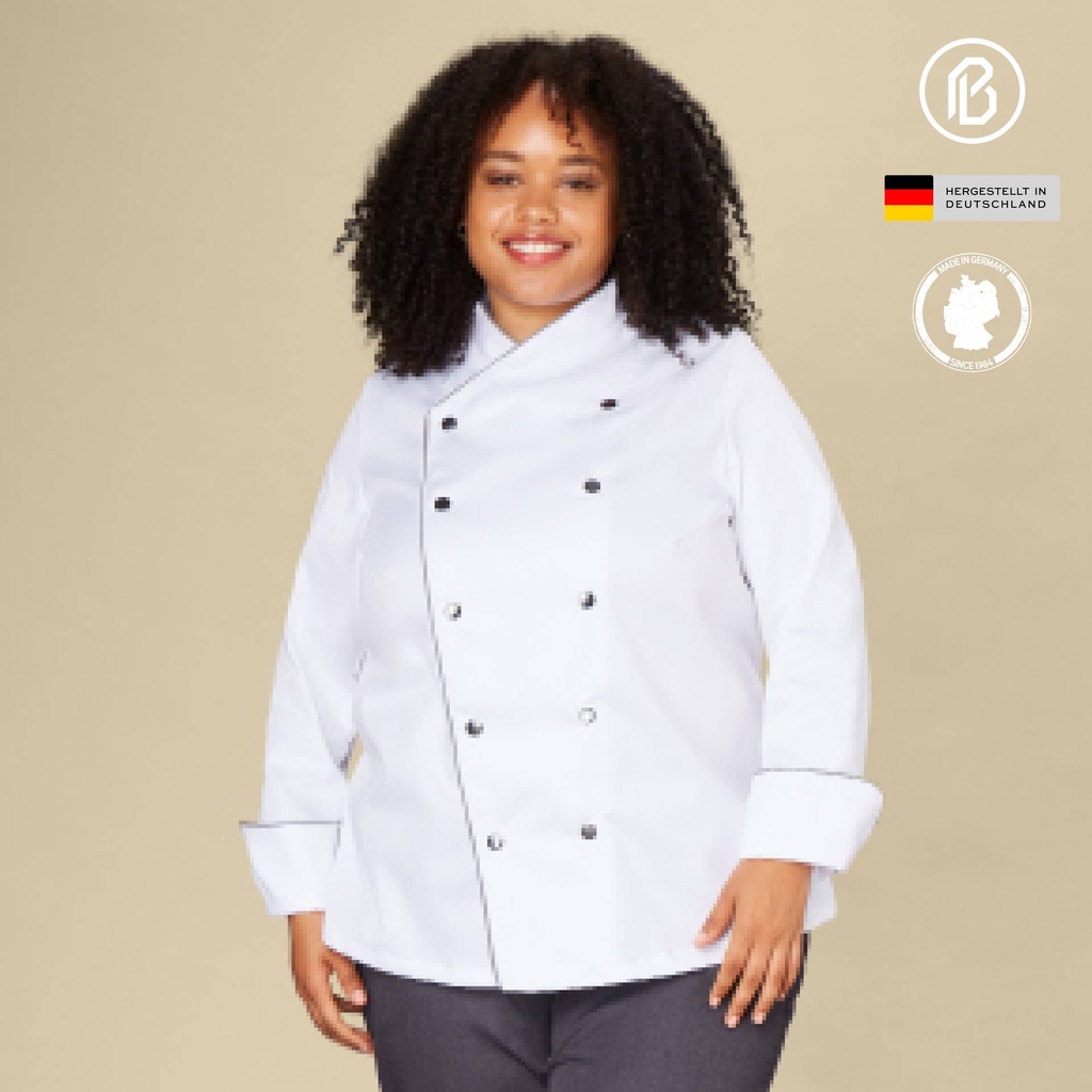 [01100FI-REC] Repet-Finja Damen-Kochjacke, weiß