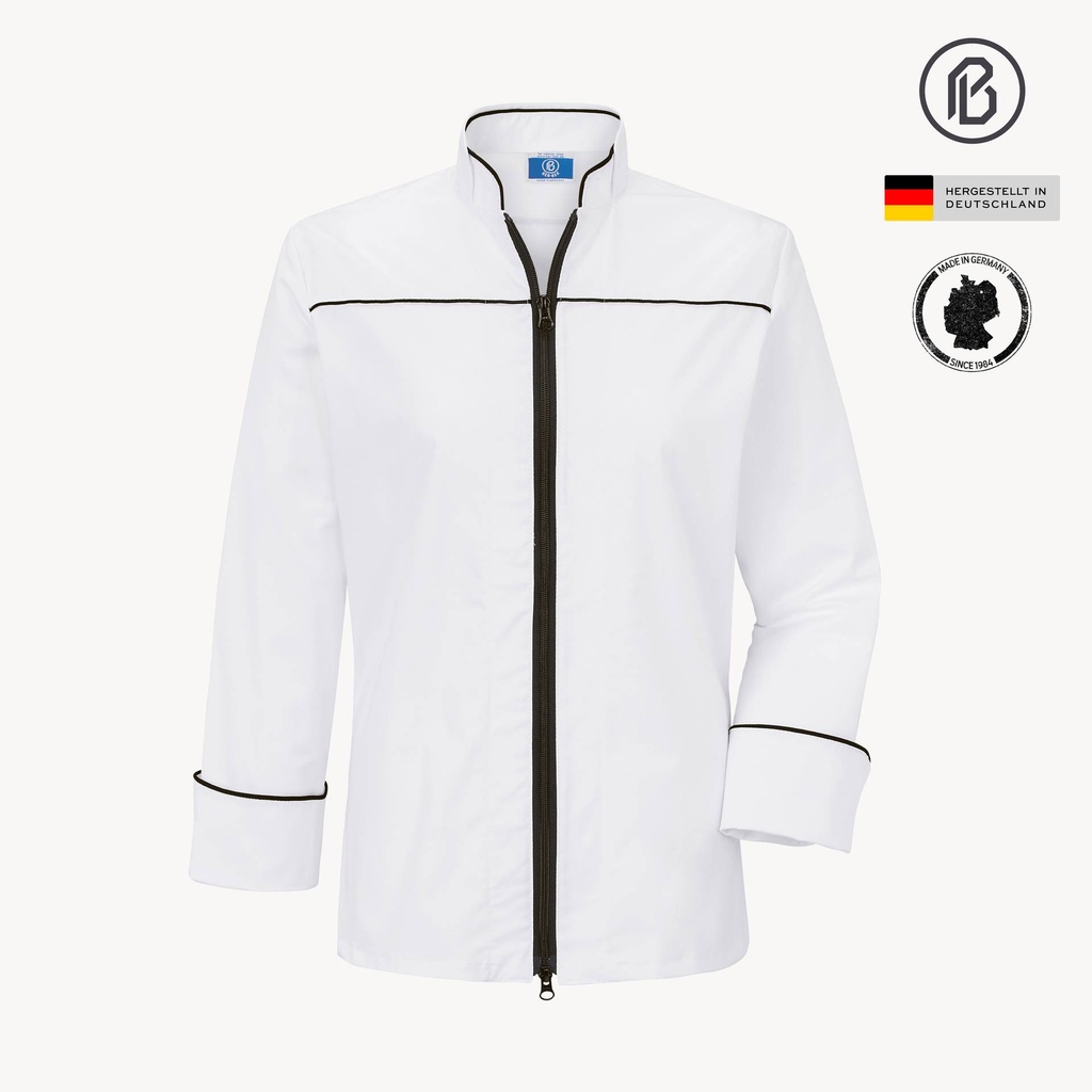 [01100RIC-P] Buran-Riccarda, weiße Damen-Kochjacke