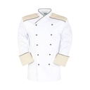 Satin-Alexa, Damen-Kochjacke weiß