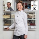 Top-Chef-SEVERINA, weiß, mit angenähten Metall-Knöpfen