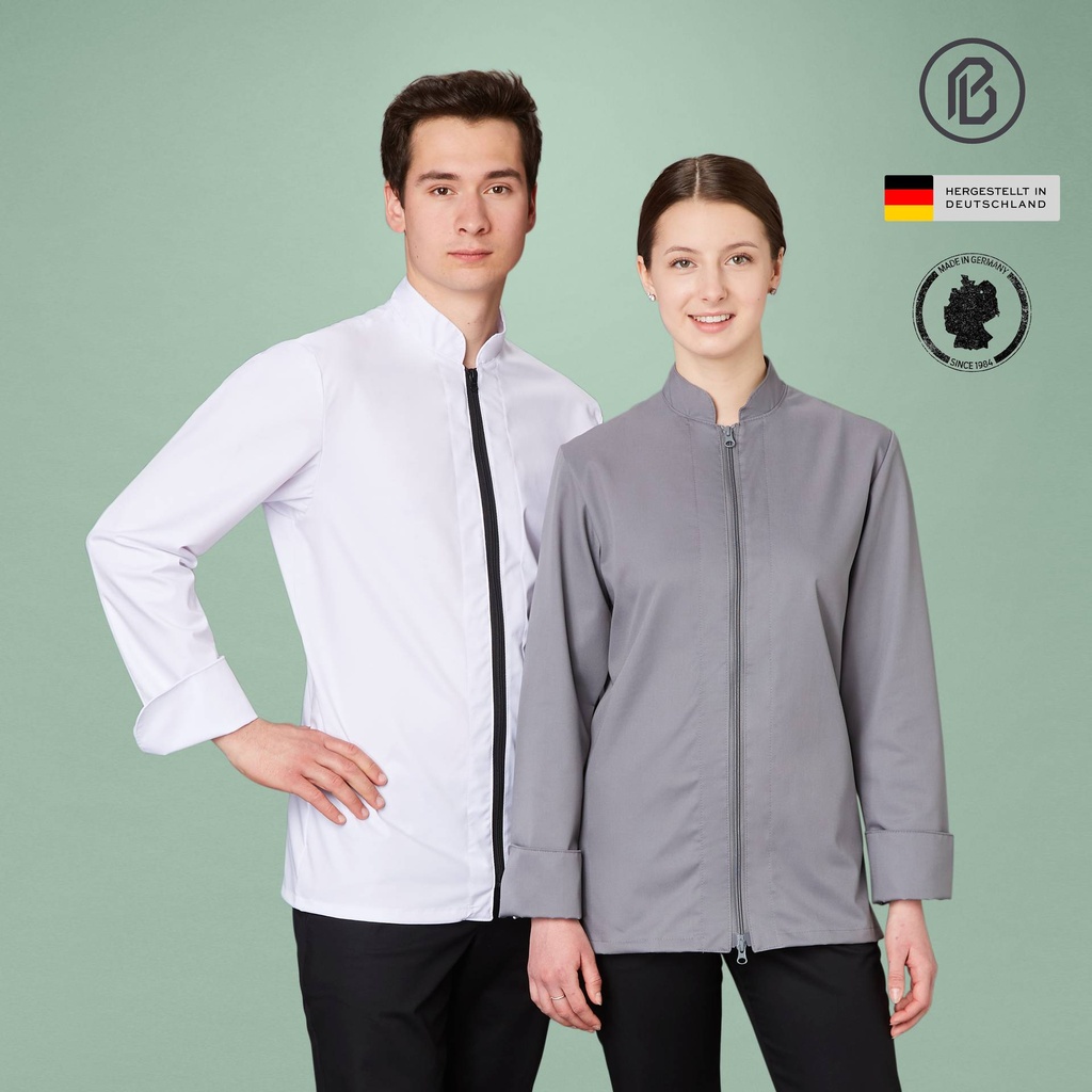 [01000RE-P] Buran-Reiko, weiße Kochjacke