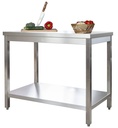 Edelstahl Arbeitstisch Profi 700 x 700 mm - mit Grundboden