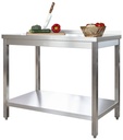 Edelstahl Arbeitstisch Profi 800 x 600 mm - mit Grundboden und Aufkantung