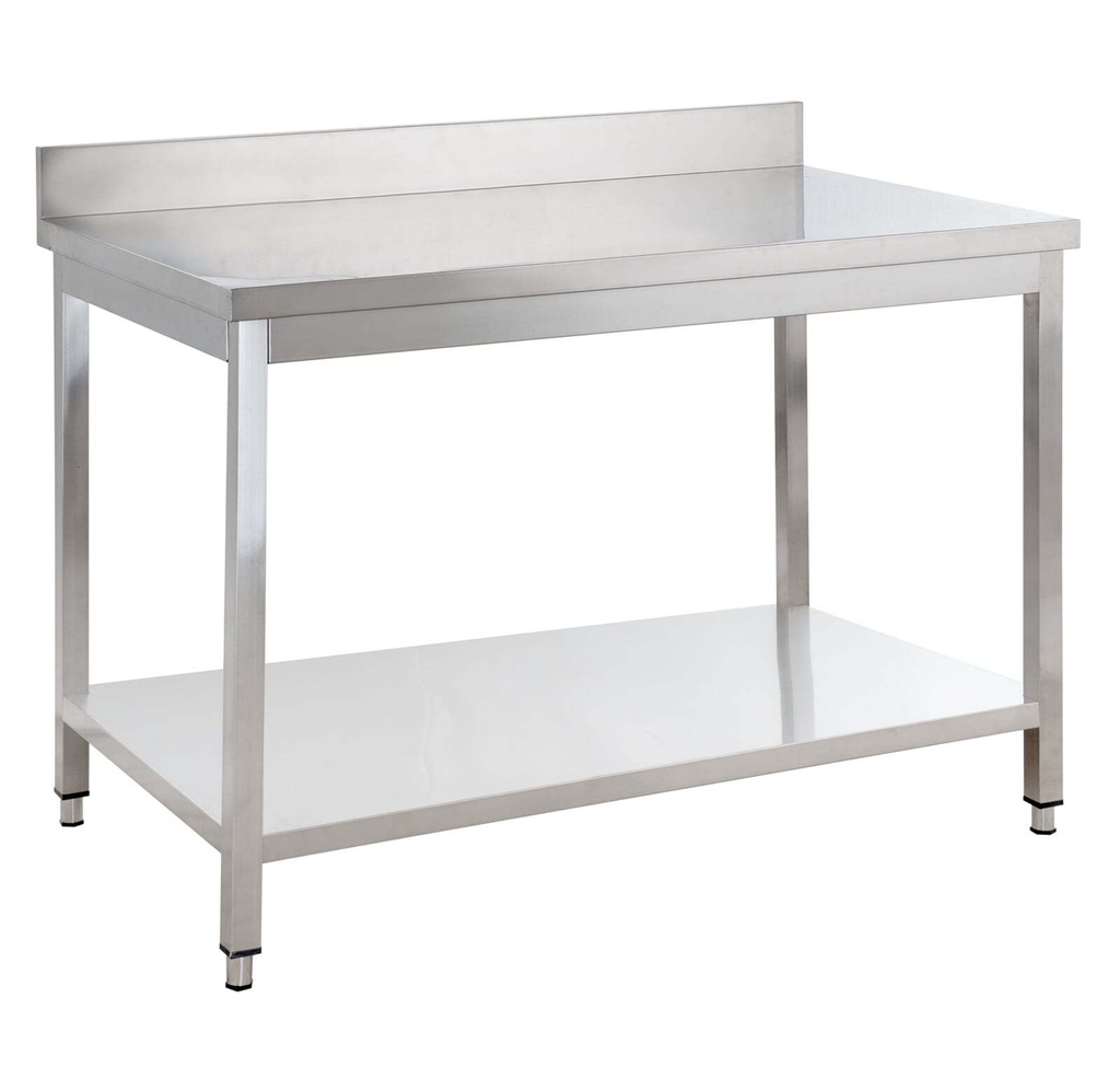 [YATS106A] Edelstahl Arbeitstisch Basic 10x6 mit Grundboden und Aufkantung, zur Selbstmontage