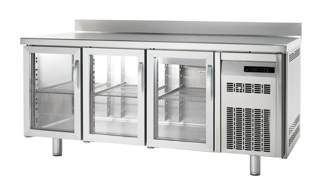 [KT-PREMIUM3/0GENAK] Bäckereikühltisch Premium 3/0 mit Aufkantung und Glastüren
