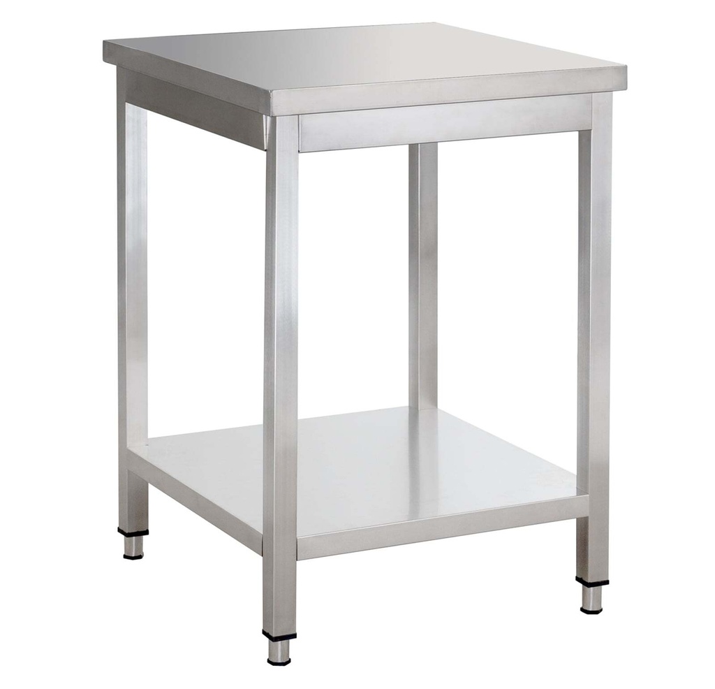 [YATS87] Edelstahl Arbeitstisch Basic 8x7 mit Grundboden, zur Selbstmontage