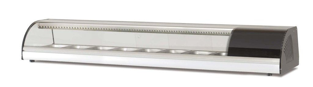 [SVR-PROFI8] Sushi Vitrine PROFI 8x1/3GN - rundes Glas