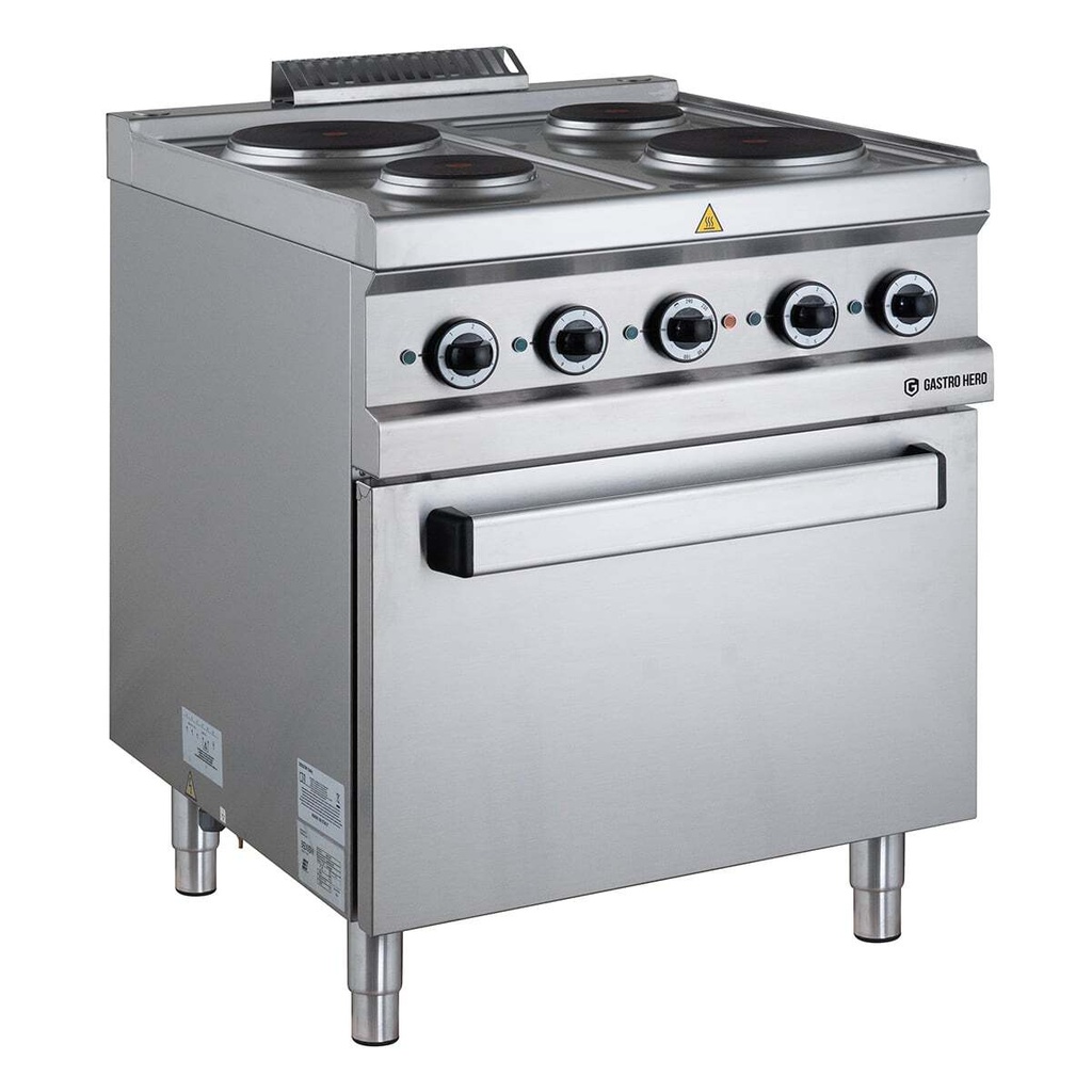 [D77E4F] Elektroherd Serie 700 - 70/70 mit Elektrobackofen - 4 runde Kochfelder - 13,5 kW