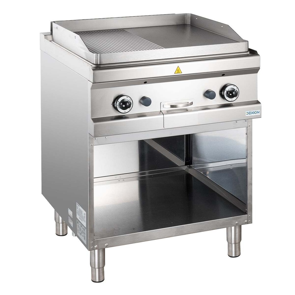 Gasgrillplatte Serie 700 - 70/70 - ½ glatt, ½ gerillt