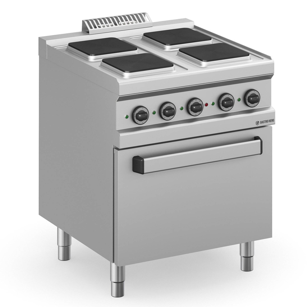 Elektroherd Serie 700 - 70/70 mit Elektrobackofen - 4 quadratische Kochfelder - 15,7 kW