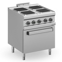 Elektroherd Serie 700 - 70/70 mit Elektrobackofen - 4 quadratische Kochfelder - 15,7 kW