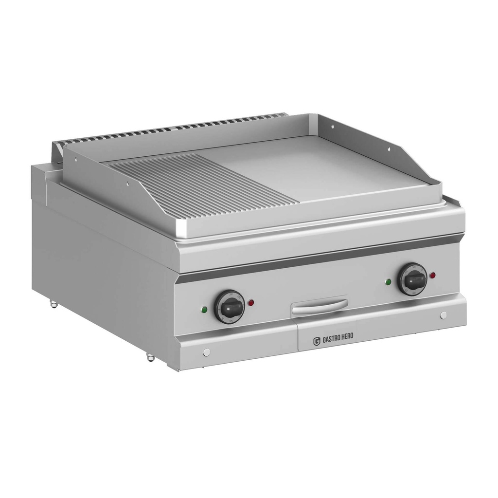 [D77EFT7LR] Elektrogrillplatte Serie 700 - 70/70 - ½ glatt, ½ gerillt  - Tischgerät
