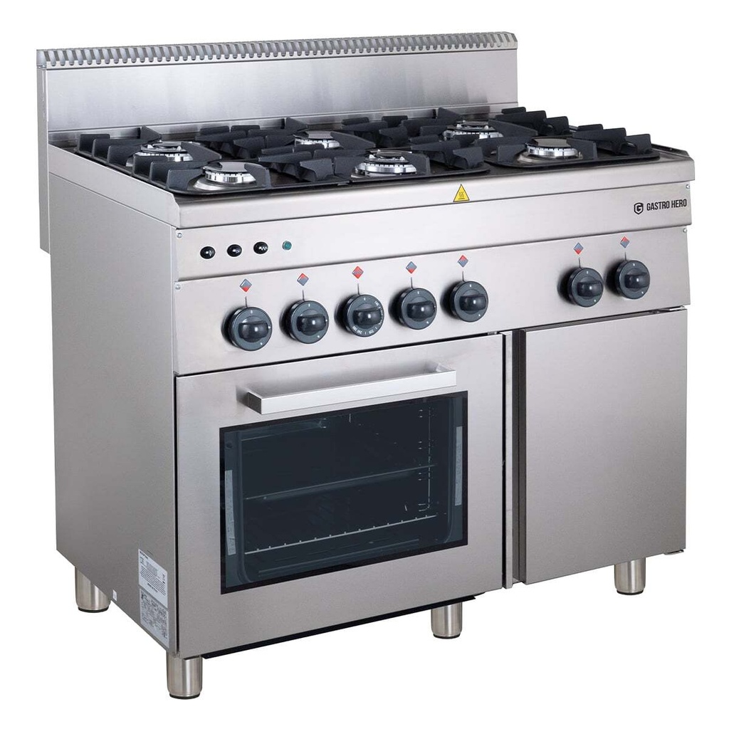 Gasherd Serie 600 - 100/60 mit Gasbackofen und Elektrogrill - 19,6 kW