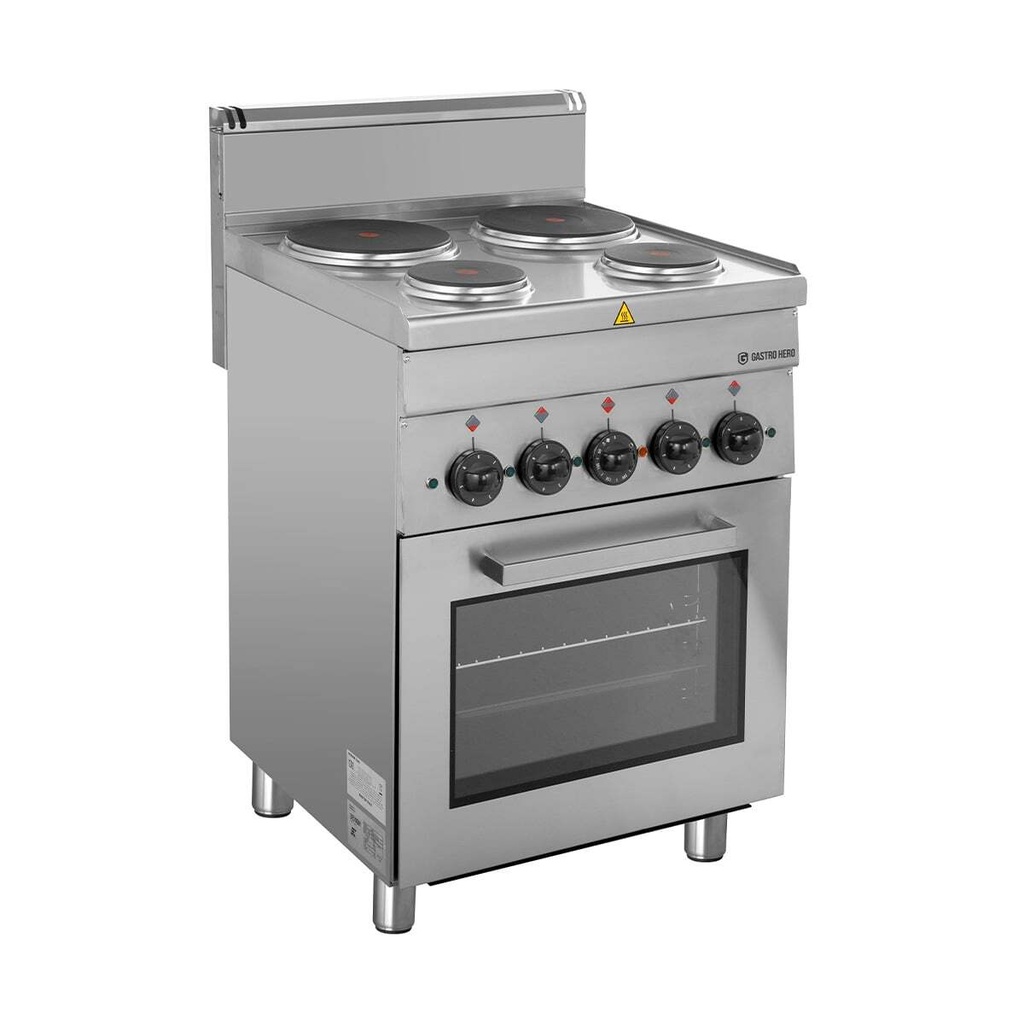 Elektroherd Serie 600 - 60/60 mit Elektrobackofen und Elektrogrill - 4 Kochfelder 11,7 kW