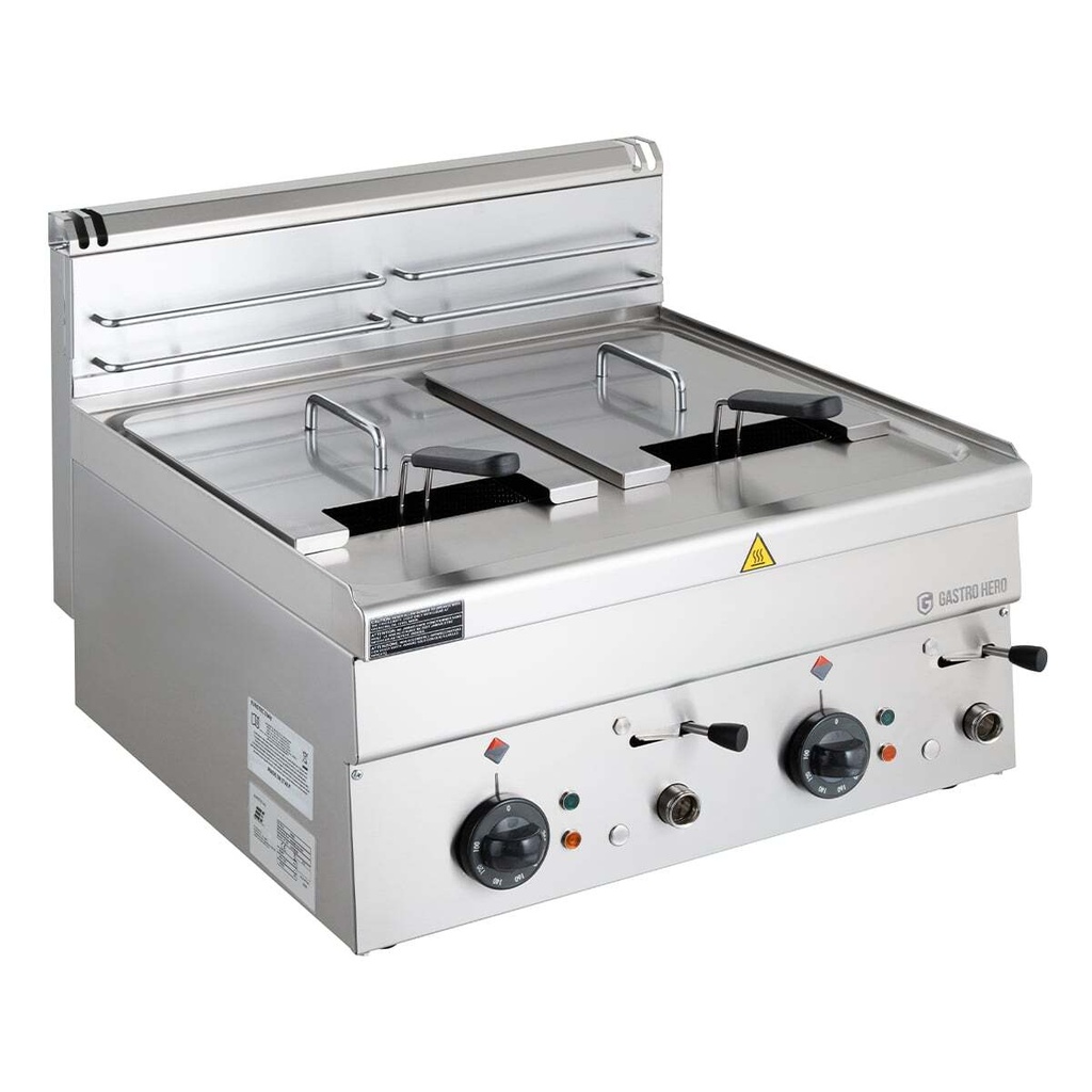 [ME066-03-007] Elektro-Fritteuse Serie 600 - 60/60 - 8+8 Liter Tischgerät - 18 kW