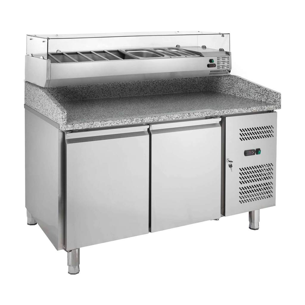 [YPZ2600TN_330] Pizzatisch ECO 2/0 mit Kühlaufsatz 7x GN 1/4