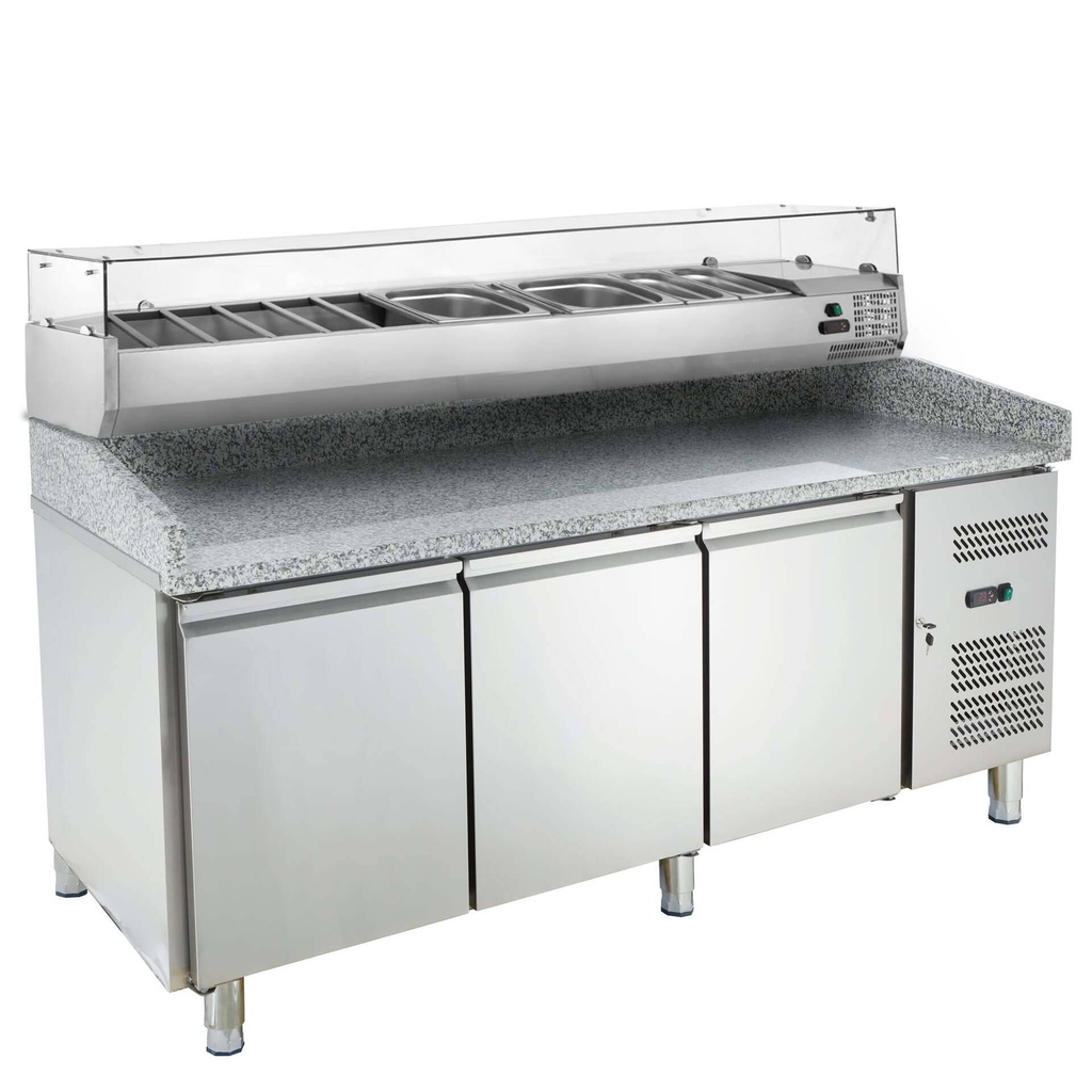 Pizzatisch ECO 3/0 mit Kühlaufsatz ECO 10x GN 1/4