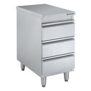 Edelstahl-Schubladenschrank BASIC 3er Einheit 600, AISI 201
