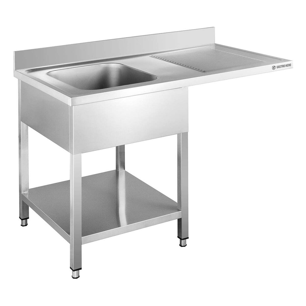 Spülzentrum Basic 12x7 mit 1 Becken links, Aufkantung und Grundboden