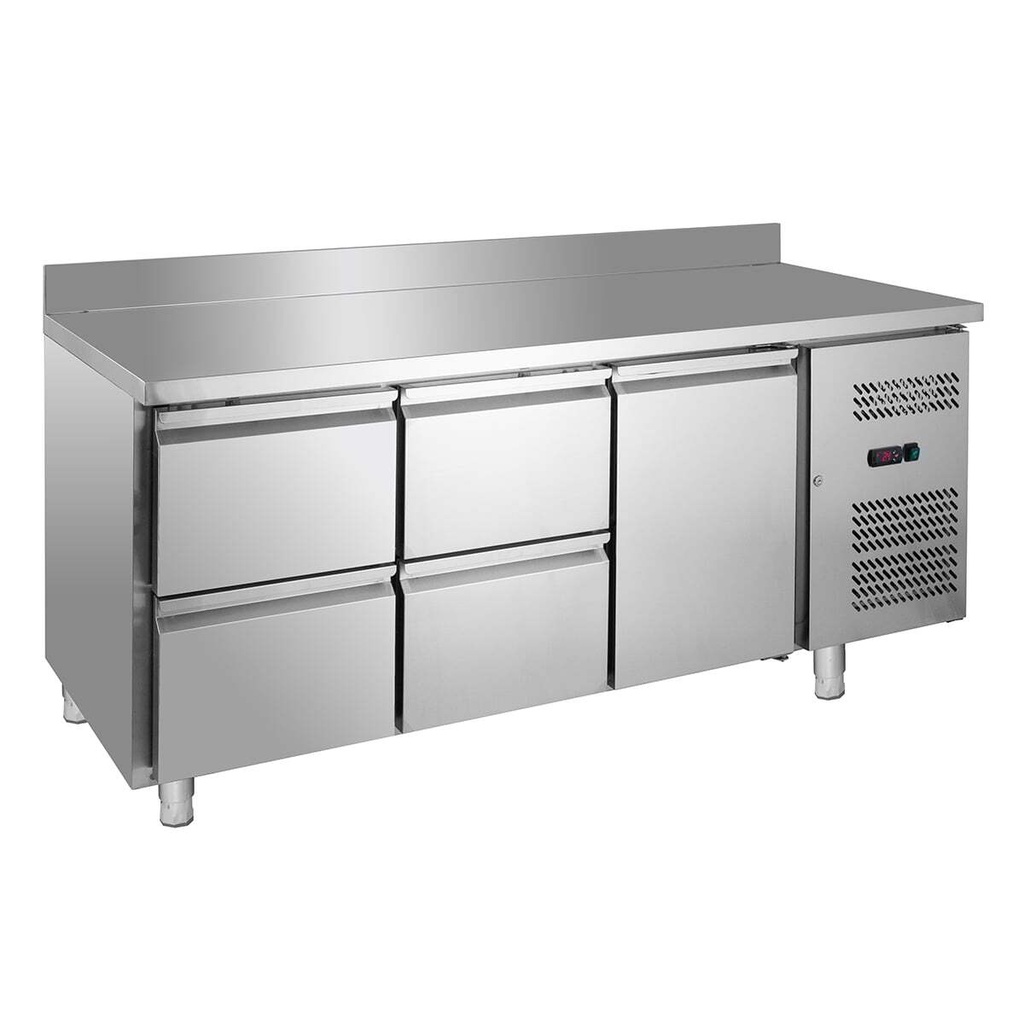 [GNH3240TN] Kühltisch ECO 1/4 mit Aufkantung - GN 1/1