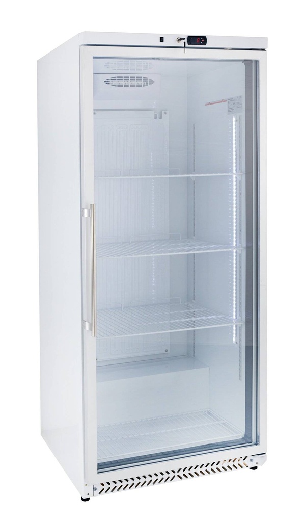 Lagerkühlschrank ECO 590 Liter Kühlvolumen, mit 1 Glastür, abschließbar, LED, weiß