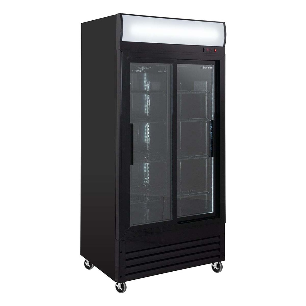 Getränkekühlschrank ECO 630 mit Leuchtaufsatz und Schiebetüren