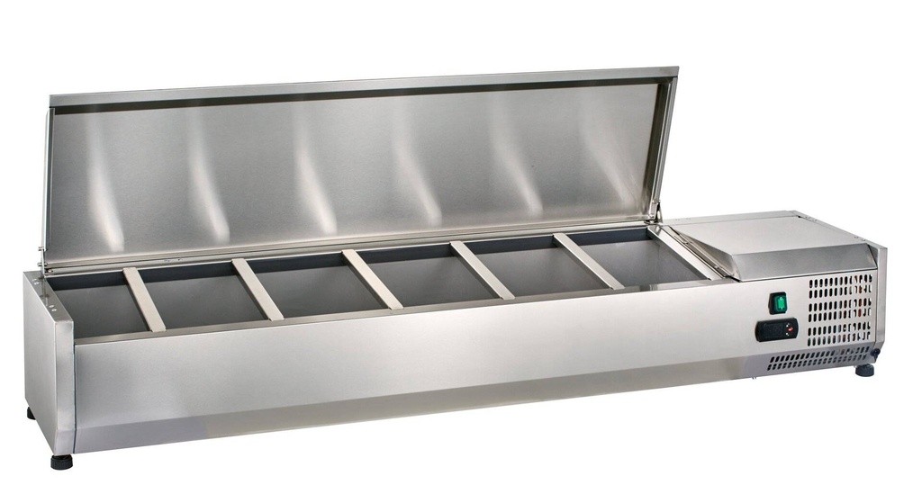 [VRXH1400/330SS] Edelstahl-Kühlaufsatz ECO 6 x GN 1/4